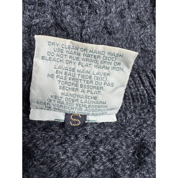 Vintage Carraig Donn Gray 100% Wool Irish Fisherman Sweater S - Picture 5 of 8